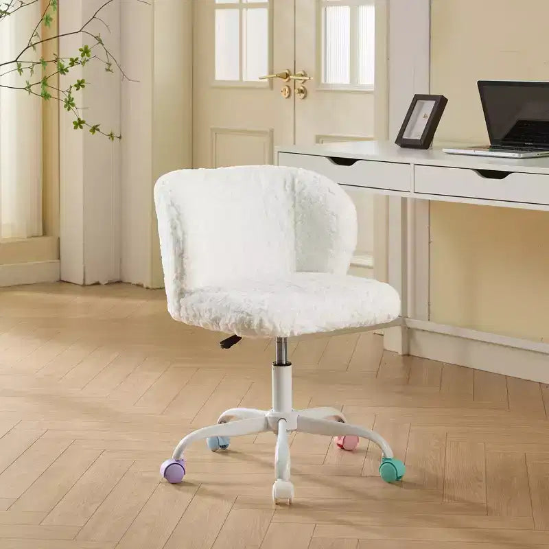Velvet Office Chair with Gold Metal Base - Adjustable Height, Swivel, Padded Seat, Home & Office Desk Chair