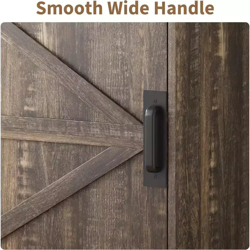 Farmhouse Narrow Hall Tree with Bench - 23.6" Wide, 5 Hooks, 2 Cubbies & Barn Door Cabinet, Entryway Coat Rack