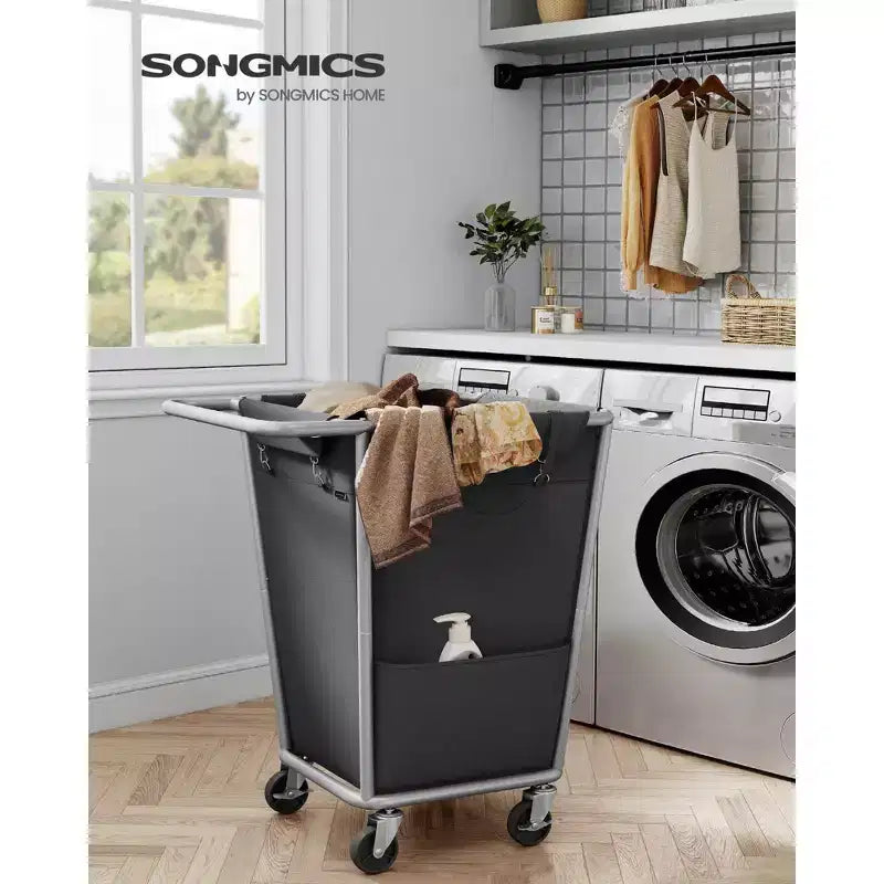 Rolling Laundry Basket with Wheels and Removable Bag - Steel Frame, 34.3 Gallon (130L), 44 lb Capacity