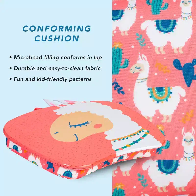 Kids Lap Desk with Animal Design - Microbead Cushion, 14.5"x11.3" Surface, Lightweight 1.3 lbs