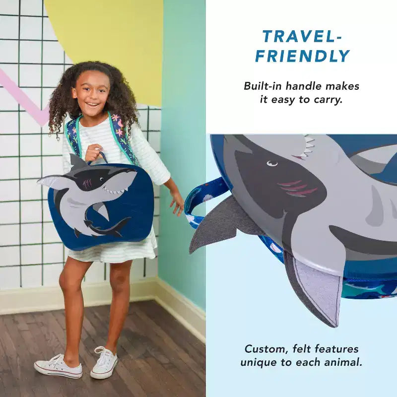 Kids Lap Desk with Animal Design - Microbead Cushion, 14.5"x11.3" Surface, Lightweight 1.3 lbs
