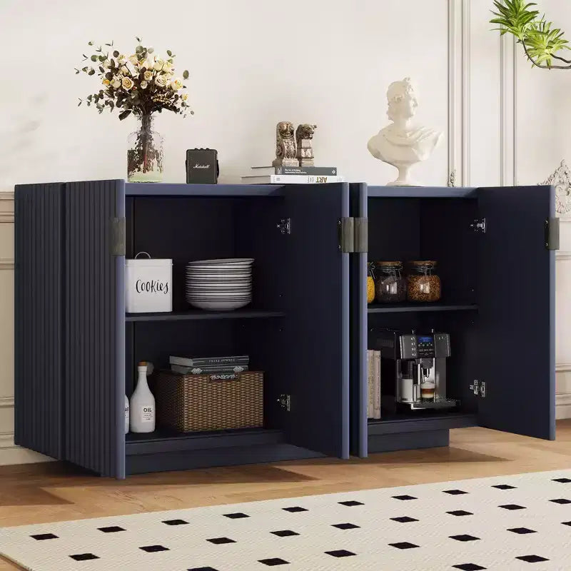 Large Sideboard Cabinet with 4 Doors and 4 Shelves - Storage Cabinet for Living Room, Dining Room, Kitchen