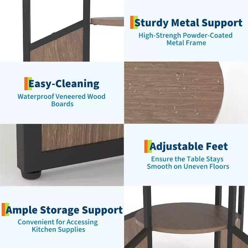 59" Round Dining Table for 4-6 People - Wood Top, Cross-Base, Adjustable Legs