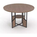 Round Dining Table for 4-6 People, 59 Wooden Kitchen and Dining Table with Base and Adjustable Legs, Space-saving Round Living Room Dining Table