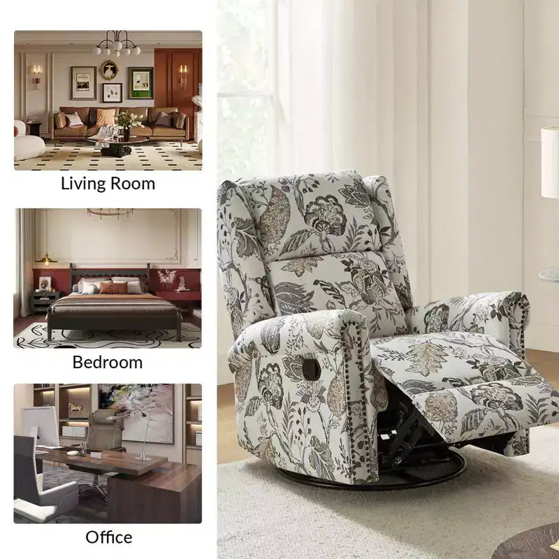 Manual Swivel Glider Recliner Chair