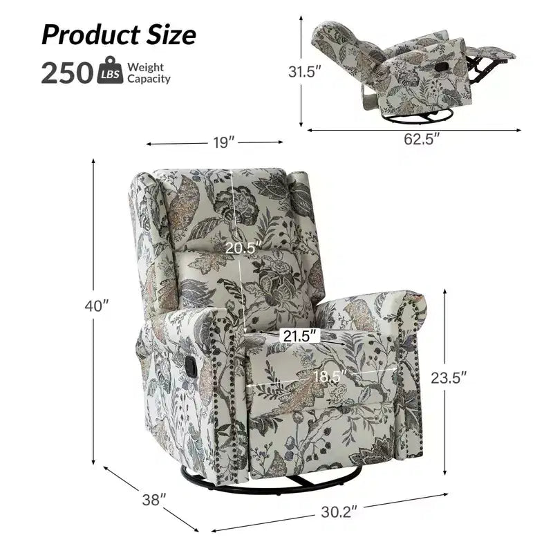Manual Swivel Glider Recliner Chair