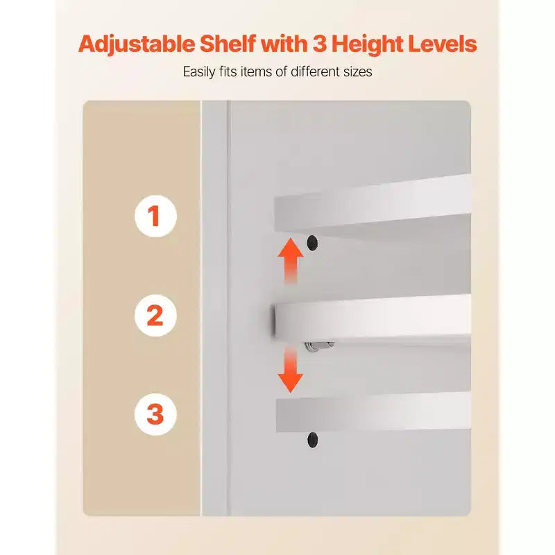 Bathroom Wall Cabinet, 2 Doors & Adjustable Shelf, Over the Toilet Storage Medicine Cabinet Wall Mounted, White