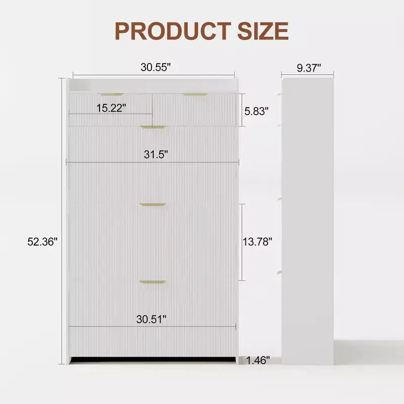 Slim Shoe Cabinet with 3 Flip Drawers & 2 Small Drawers, Freestanding Hidden Shoe Storage Organizer for Entryway, Hallway, Living Room