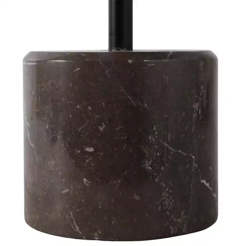 Side Table with Round Marble Top and Decorative Base - Modern Accent Piece for Small Spaces, Room Decor, and Home Decor - 21, Black & Brown