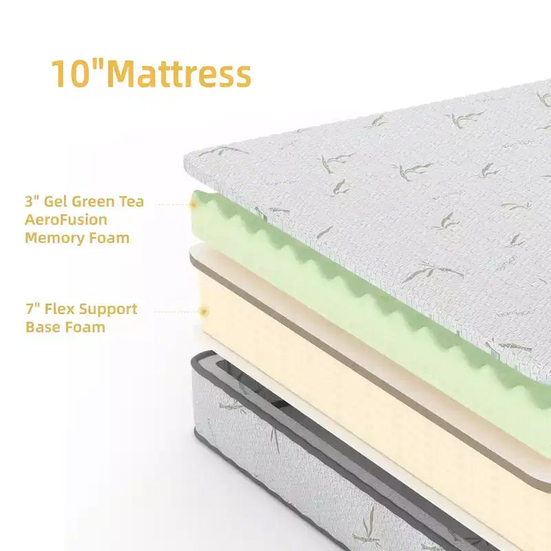 10 Gel Memory Foam Mattress Medium Firm Cooling Bed Mattress