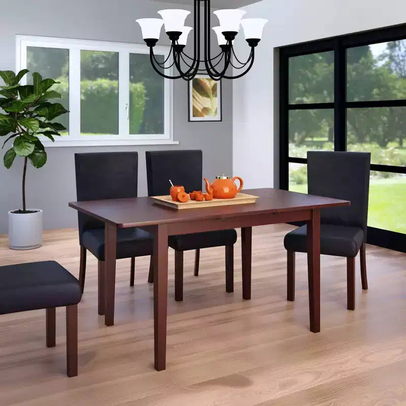 Darren Extendable Dining Table Walnut - Self-Storing Butterfly Leaf, Seats 6
