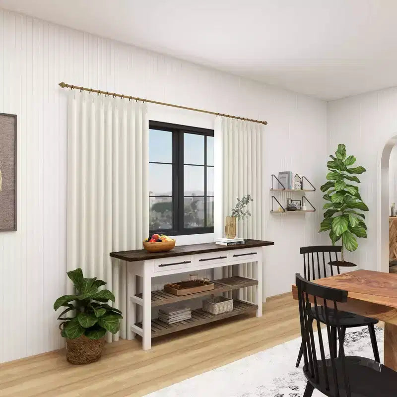 Console rectangulaire en bois blanc de style rustique