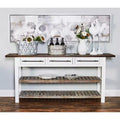 Console rectangulaire en bois blanc de style rustique