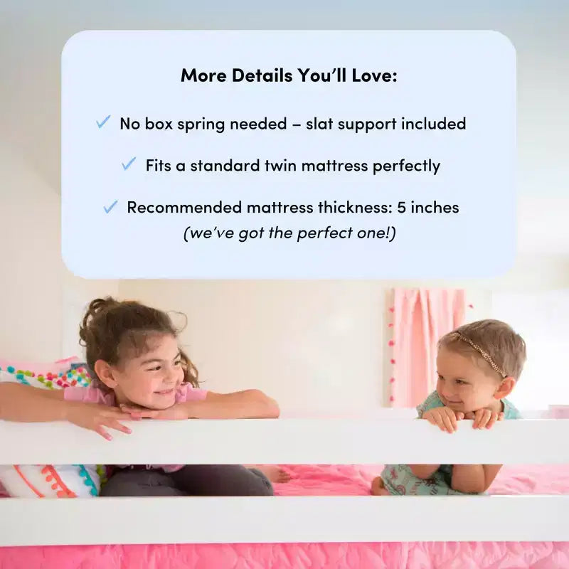 Twin High Loft Bed with Desk and Storage Shelves for Kids - Solid Pine, 400 lb Capacity