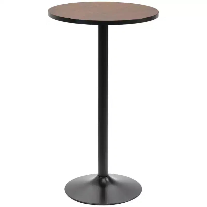 41" Rustic Industrial Bar Table, Pub Table with Elm Wood Top and Metal Base