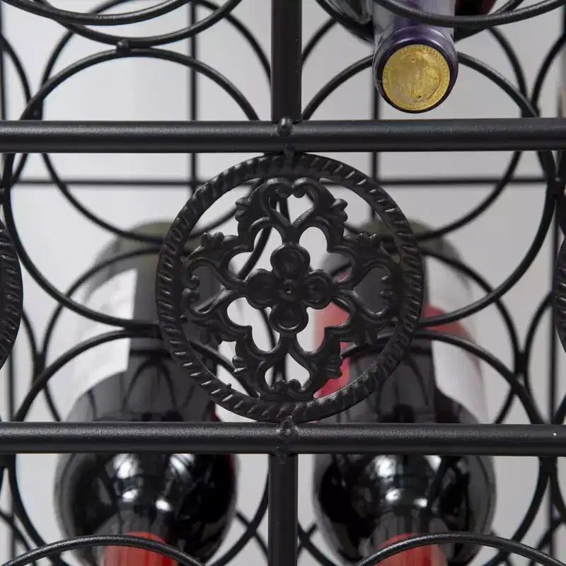 45-Bottle Modern Wine Organizer Decorative Portable Wrought Iron Wine Rack Jail