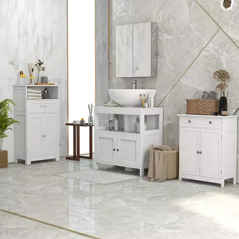 Bathroom Mirrored Cabinet, 24x26 Stainless Steel Frame Medicine Cabinet, Wall-Mounted Storage Organizer with Double Doors, Silver