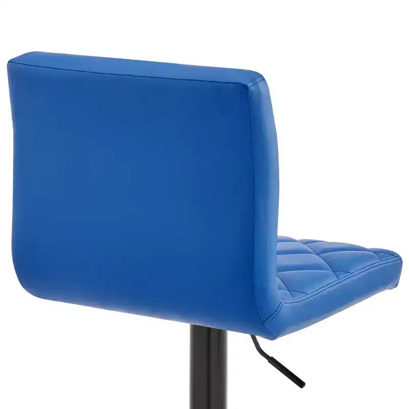 Duval Adjustable Barstool with Faux Leather and Metal Finish