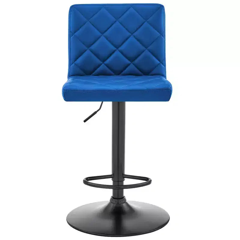 Duval Adjustable Barstool with Faux Leather and Metal Finish