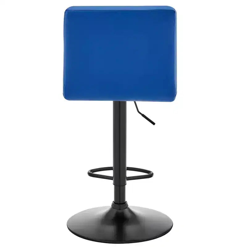 Duval Adjustable Barstool with Faux Leather and Metal Finish