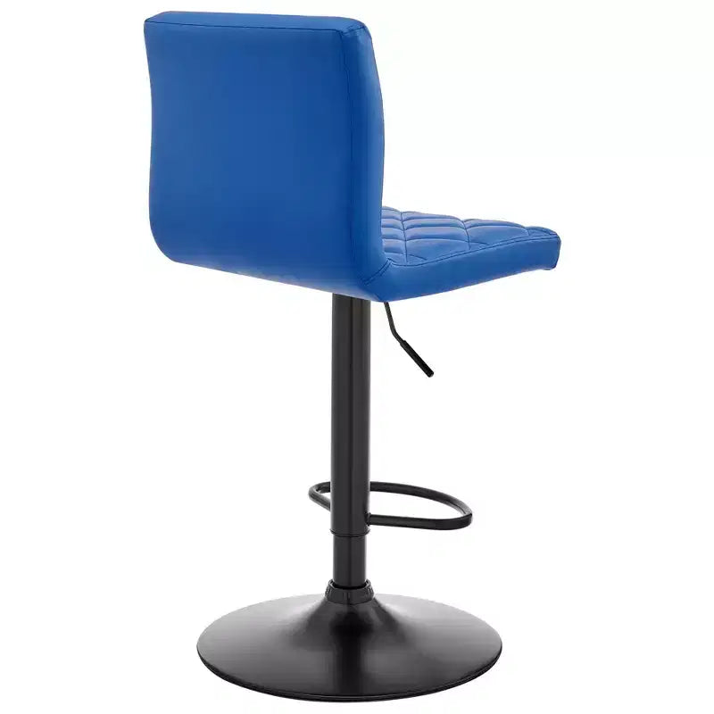 Duval Adjustable Barstool with Faux Leather and Metal Finish