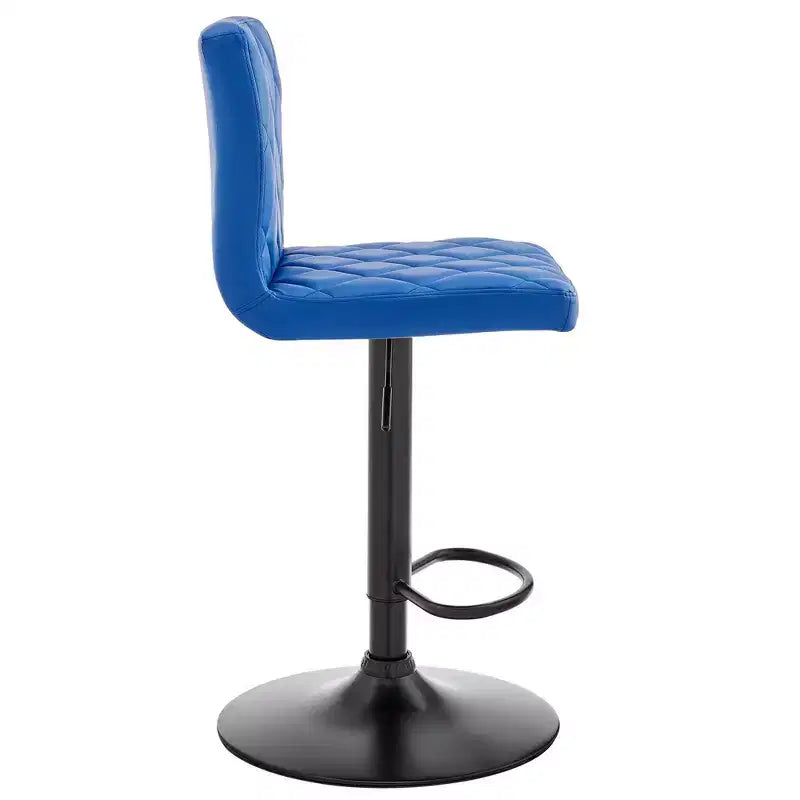 Duval Adjustable Barstool with Faux Leather and Metal Finish