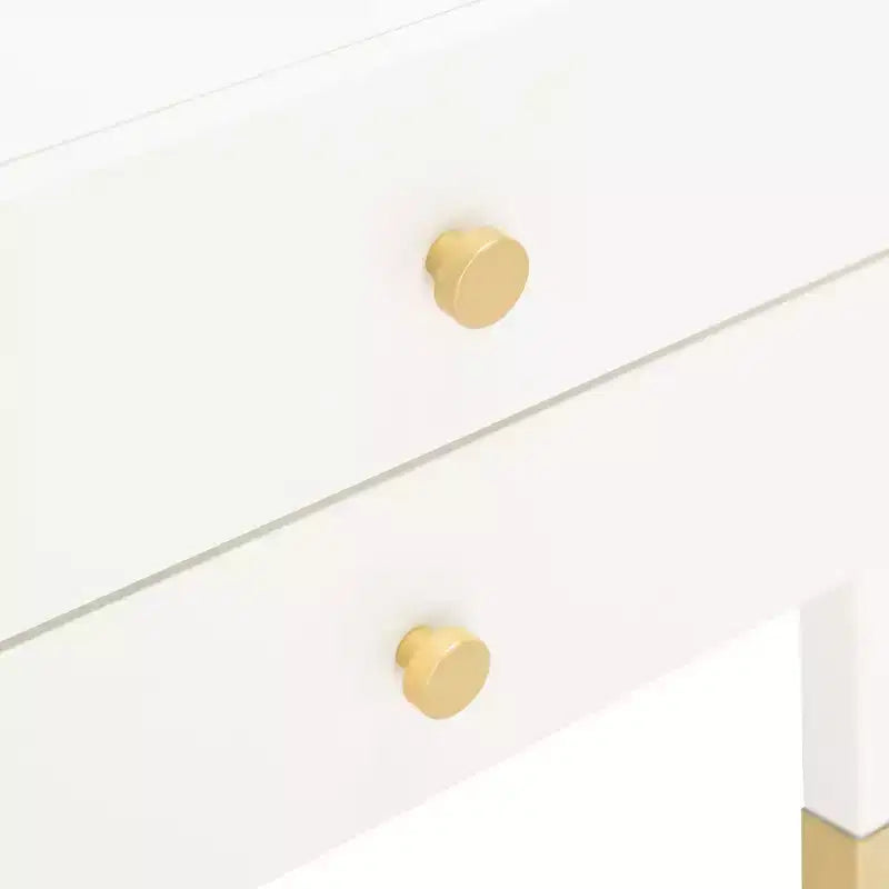 2 Drawer 1 Shelf Accent Table - Navy & Gold, Bayur Wood & MDF, Veneer Top, 19"x15"x24", 44 lb Capacity